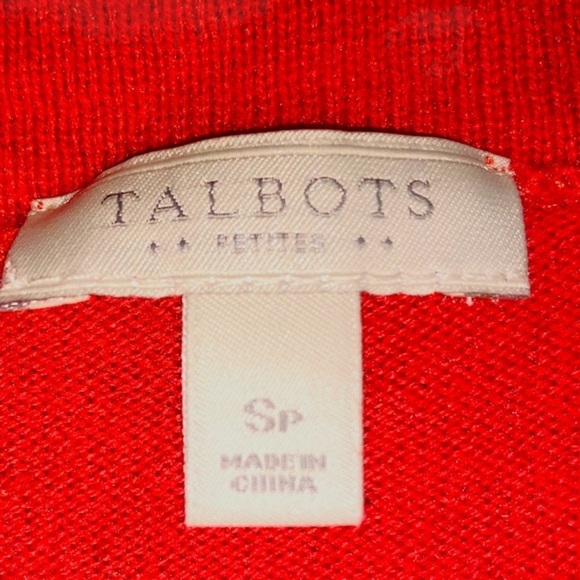 Talbots Petite Small 3/4 Sleeve soft coral sweater - Picture 3 of 6